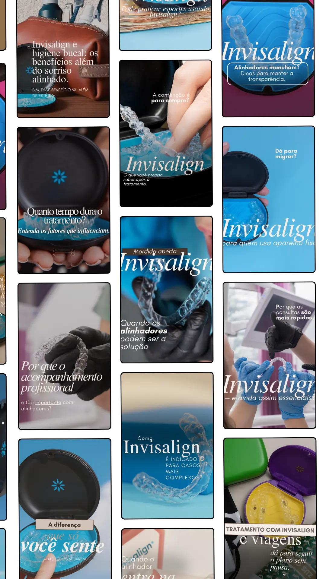 Amostra das 116 artes de Invisalign incluídas no pacote